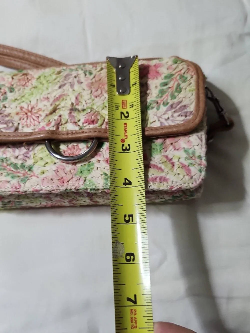 Bueno Floral Embroidered Crossbody in Pink, Green & Tan
